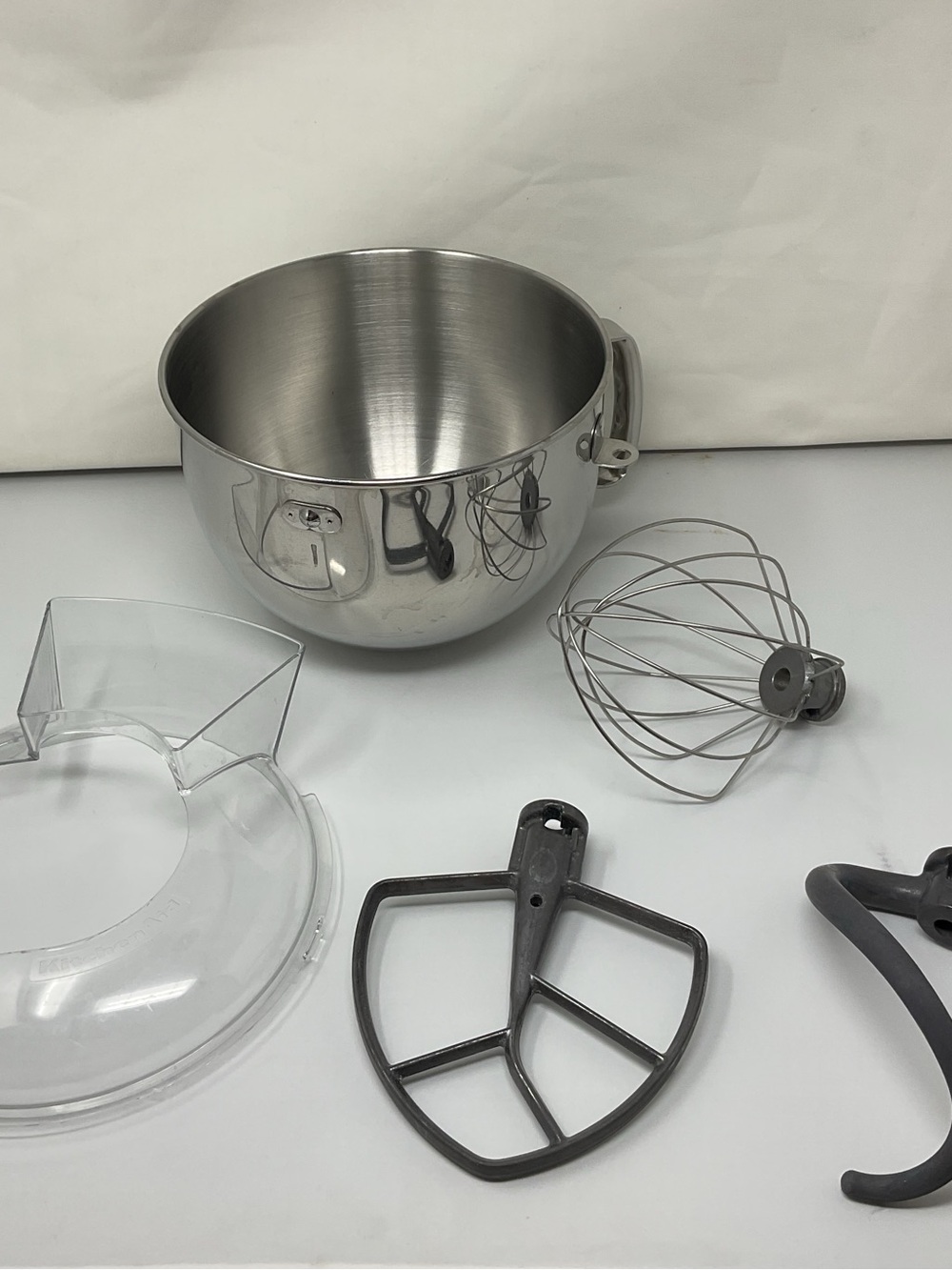 Kitchen aid Mixer Bowl and Attachments - Stainless Steel Bowl with Whisk Paddle